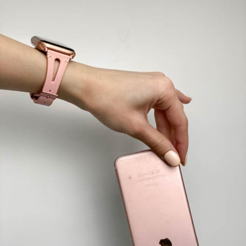 Кожаный ремешок V-Leather для Apple Watch 38/40/41mm Pink 